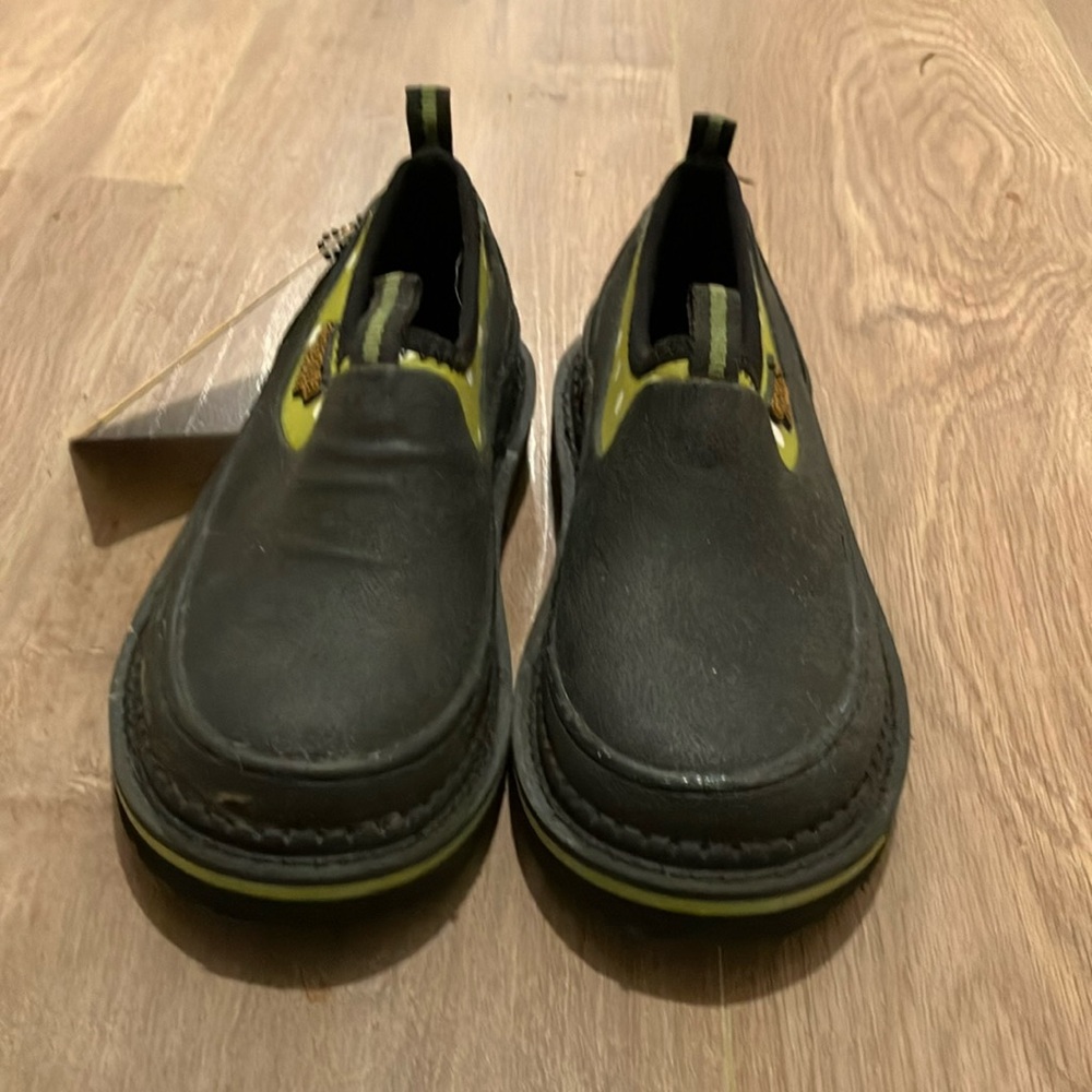 Black and green Georgia working boots